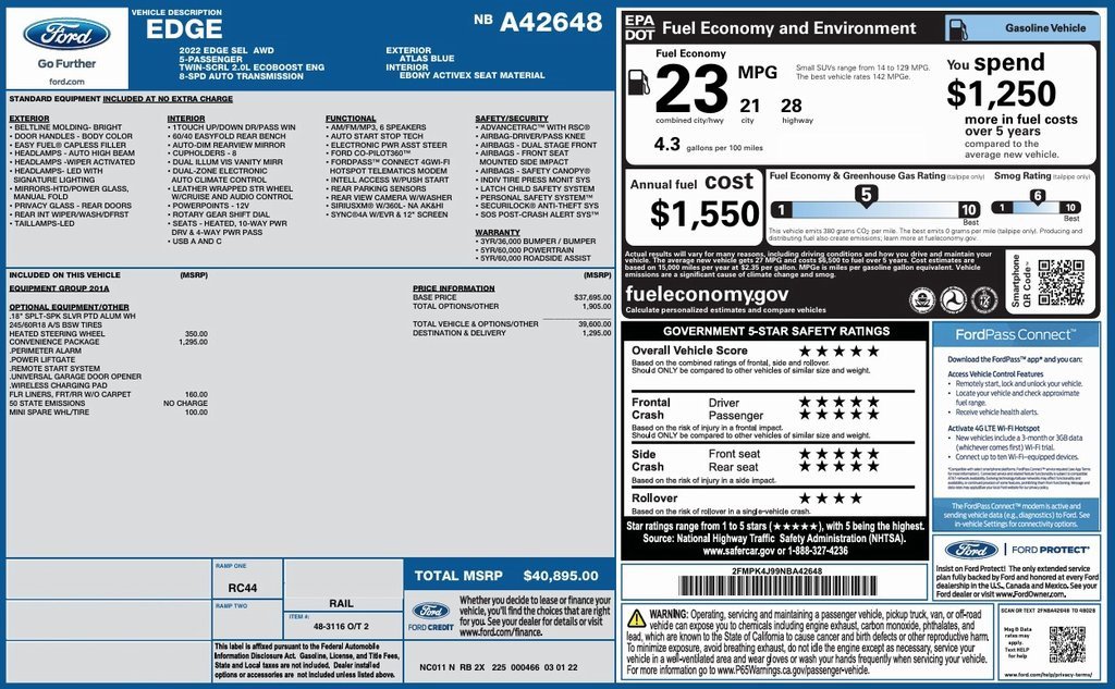 Used 2022 Ford Edge SEL w/ Convenience Package image 5