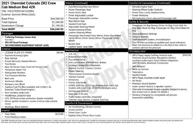 Used 2021 Chevrolet Colorado ZR2 AWD/4WD image 51