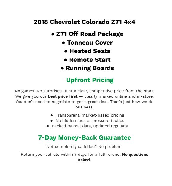 Used 2018 Chevrolet Colorado Z71 AWD/4WD image 2