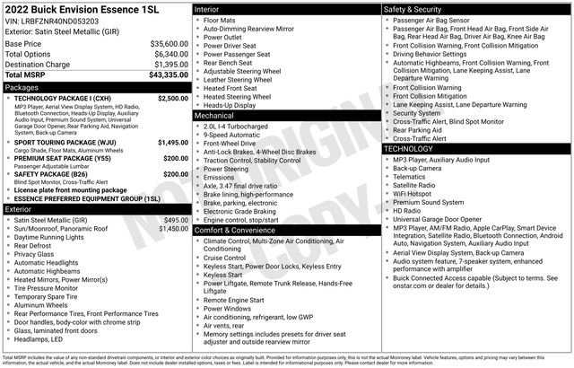 Used 2022 Buick Envision Essence w/ Technology Package I FWD image 36