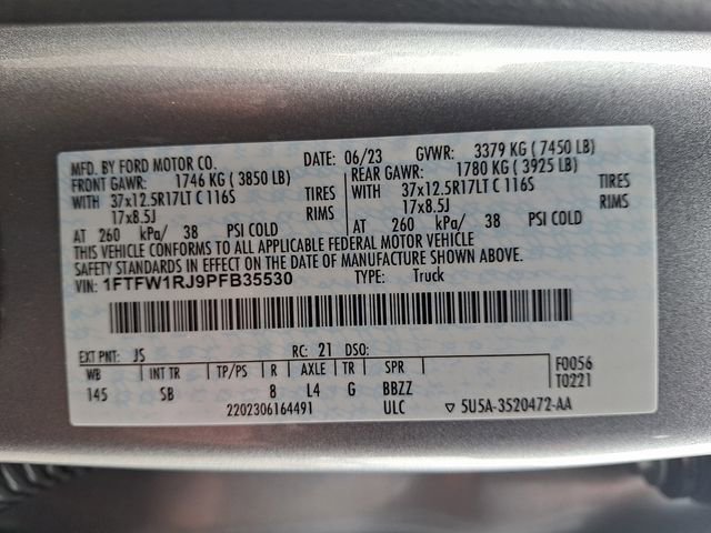 Certified 2023 Ford F150 Raptor w/ Equipment Group 802A Raptor R image 27