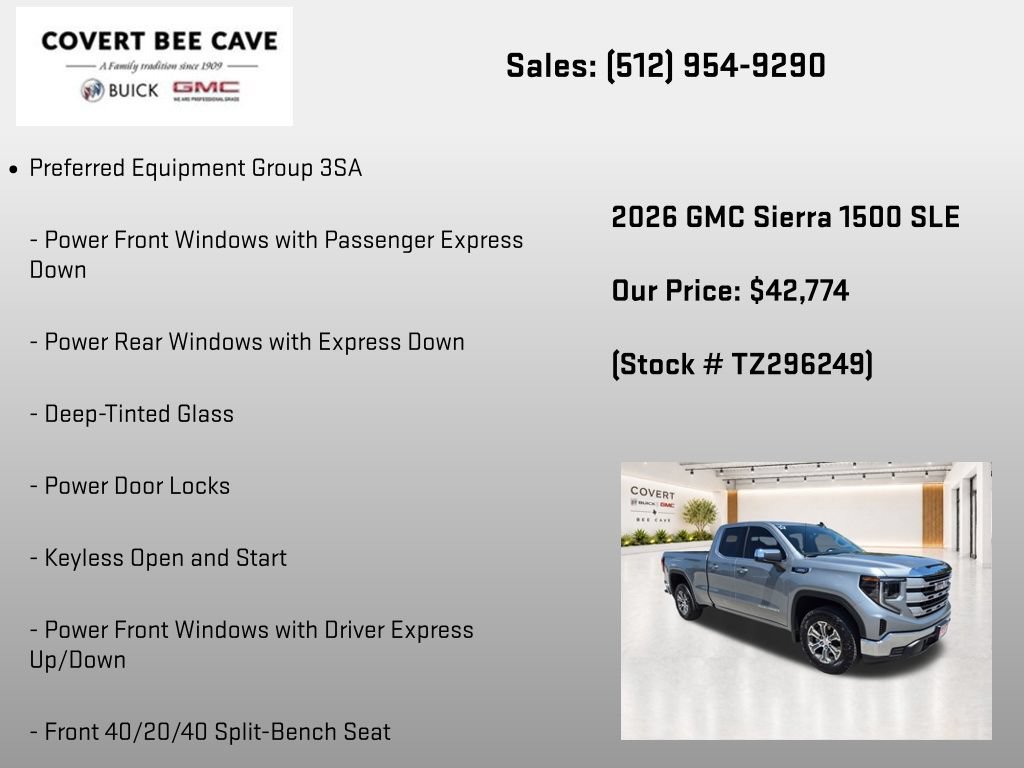 New 2026 GMC Sierra 1500 SLE w/ Preferred Package RWD image 7