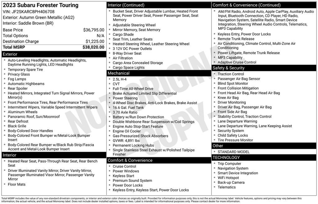 Certified 2023 Subaru Forester Touring AWD/4WD image 34