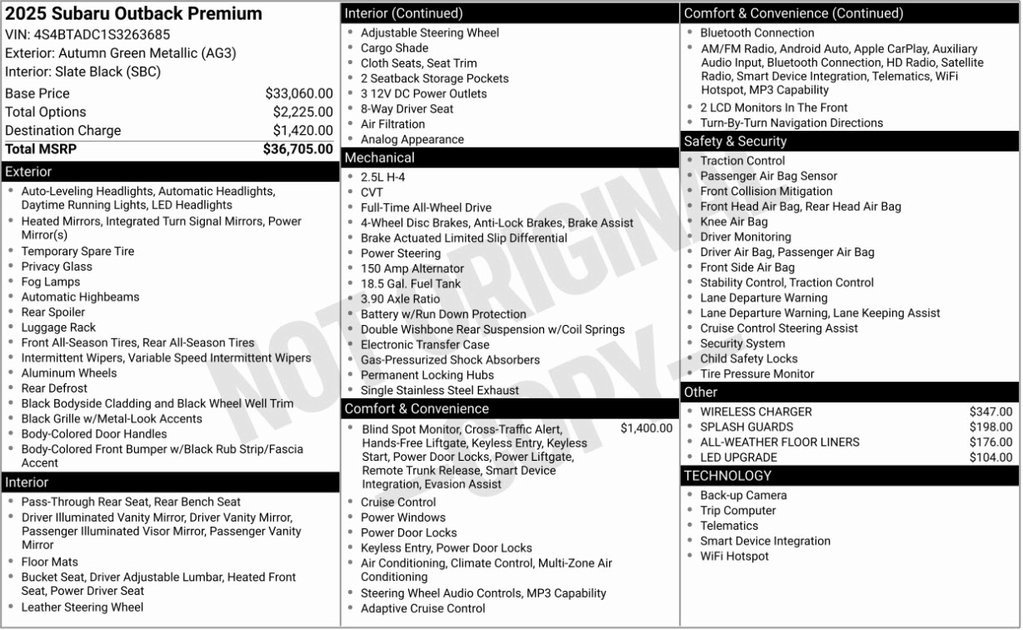 Certified 2025 Subaru Outback Premium image 6
