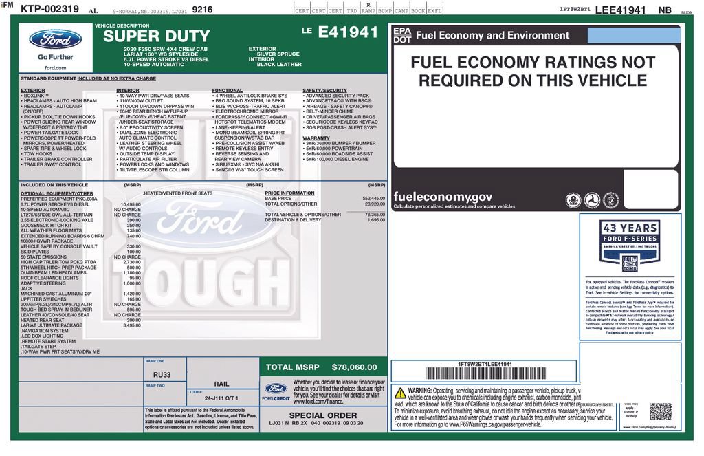 Certified 2020 Ford F250 Lariat w/ Lariat Ultimate Package AWD/4WD image 5