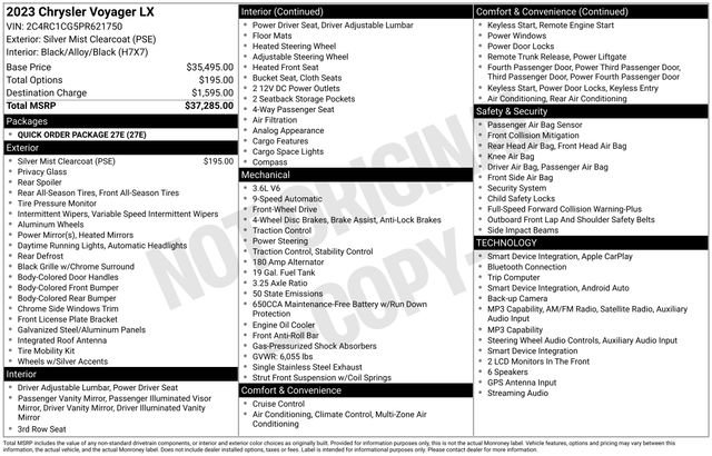 Used 2023 Chrysler Voyager LX FWD image 38