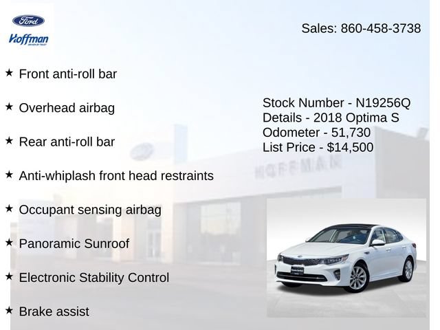Used 2018 Kia Optima S w/ Panoramic Sunroof Package FWD image 20
