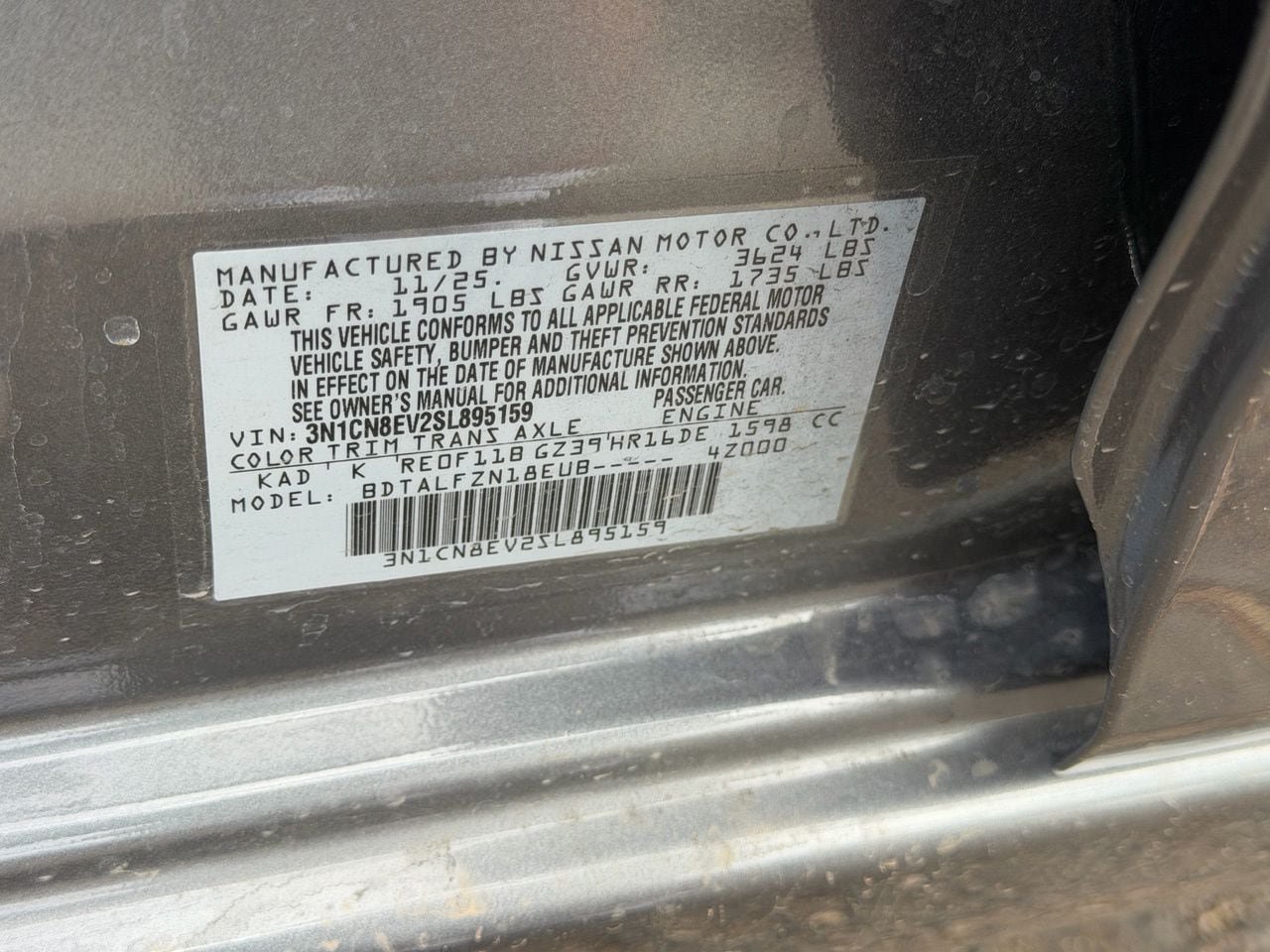 Certified 2025 Nissan Versa SV w/ Trunk Package FWD image 33