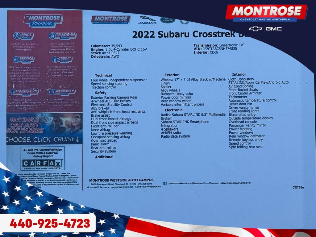 Used 2022 Subaru Crosstrek 2.0i image 55