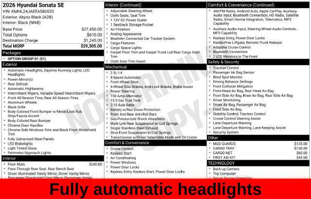 Used 2026 Hyundai Sonata SE FWD image 42