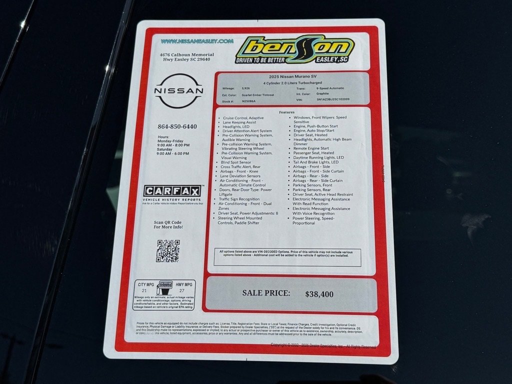 Certified 2025 Nissan Murano SV image 26