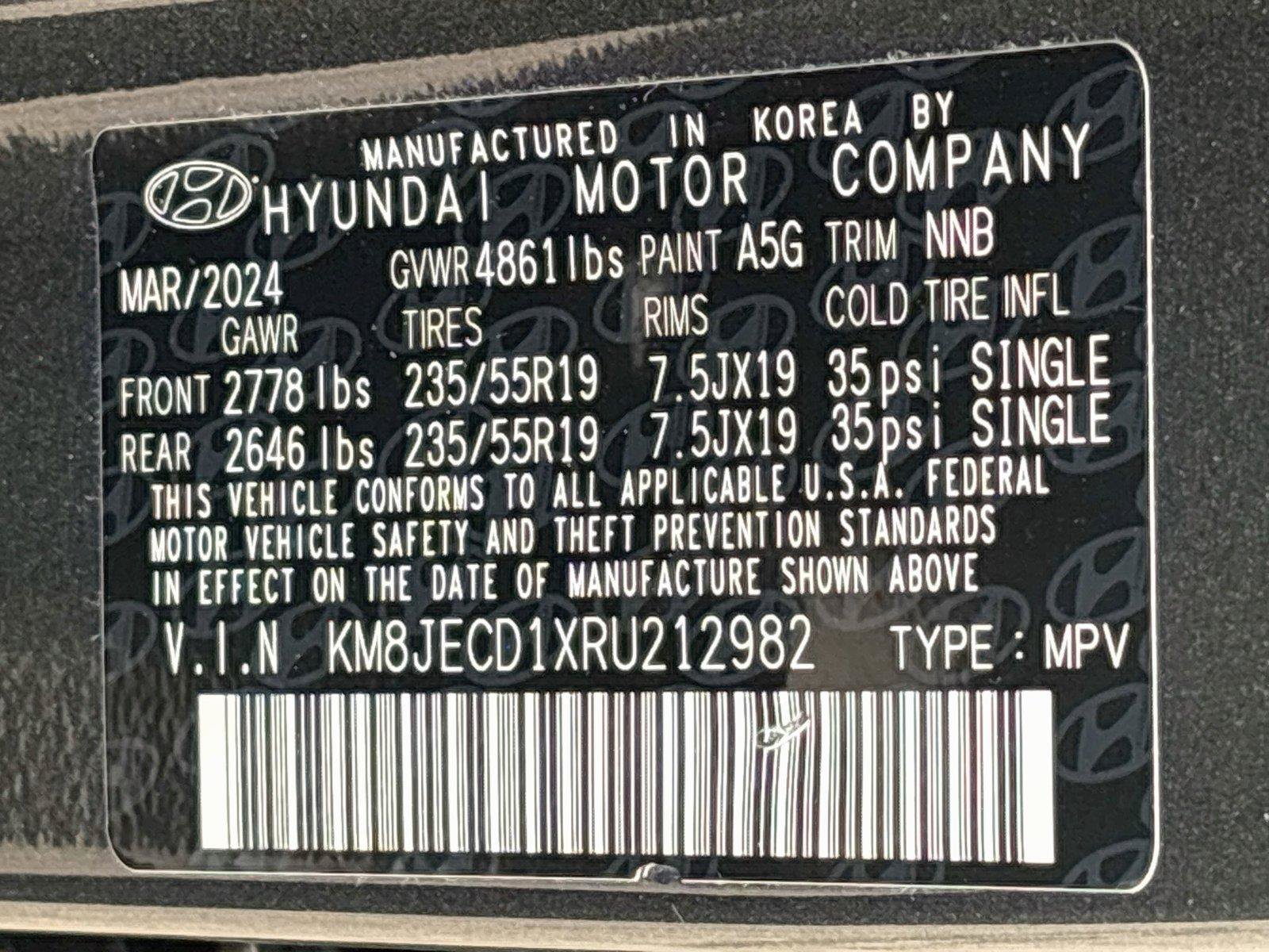 Certified 2024 Hyundai Tucson Limited AWD/4WD image 24