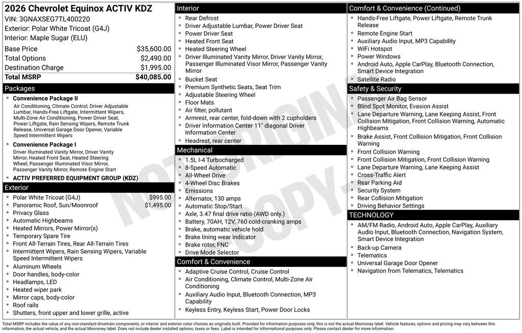 Used 2026 Chevrolet Equinox ACTIV AWD/4WD image 27