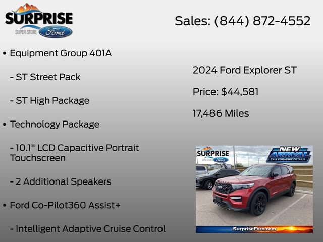 Certified 2024 Ford Explorer ST w/ Equipment Group 401A AWD/4WD image 7