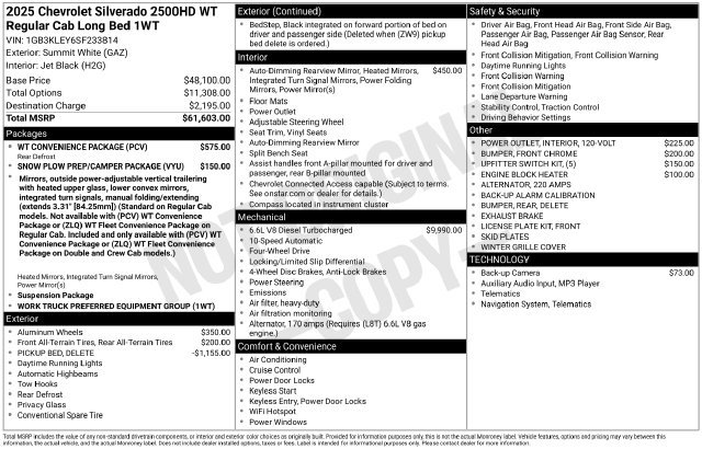 New 2025 Chevrolet Silverado 2500 W/T w/ WT Convenience Package AWD/4WD image 4