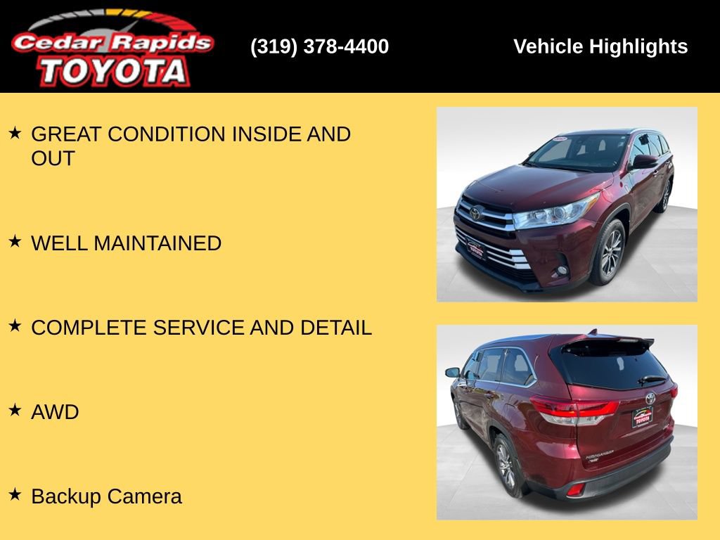 Used 2017 Toyota Highlander XLE w/ Carpet Mat Package AWD/4WD image 7