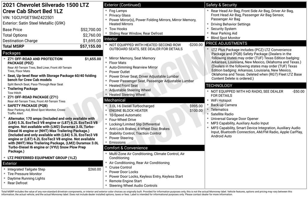 Used 2021 Chevrolet Silverado 1500 LTZ AWD/4WD image 6