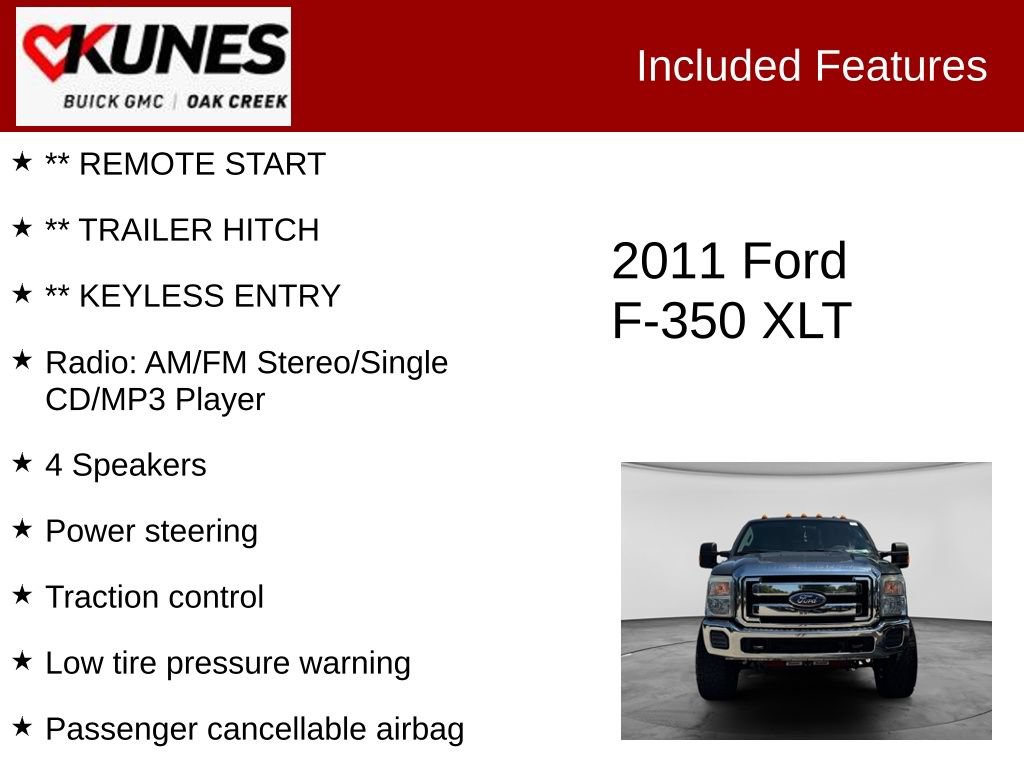 Used 2011 Ford F350 XLT w/ Snow Plow Prep Pkg AWD/4WD image 2