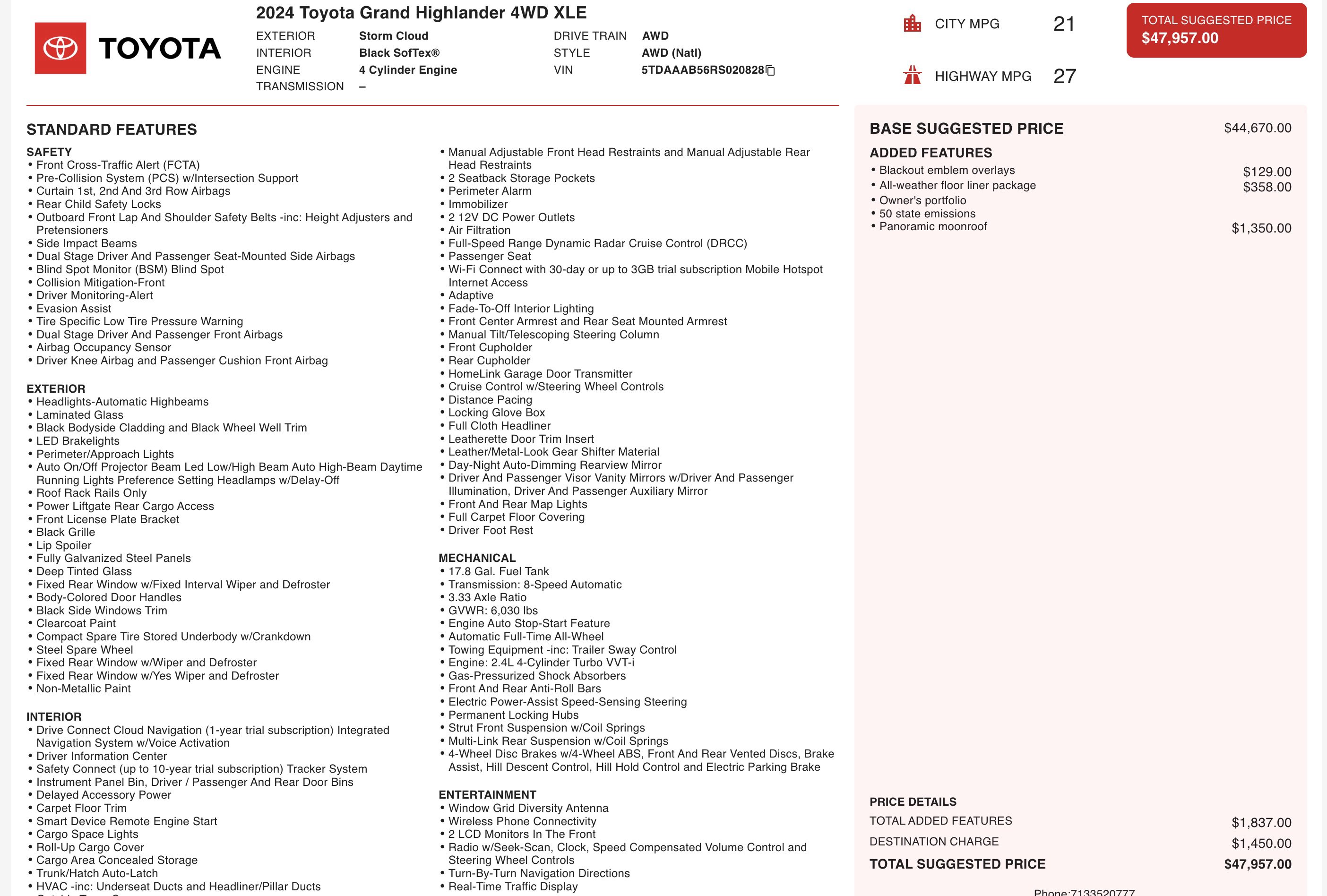 Used 2024 Toyota Grand Highlander Limited image 5