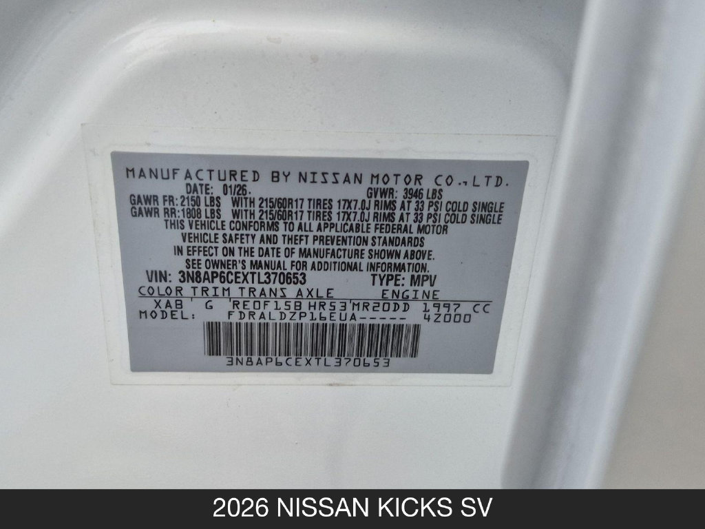 Certified 2026 Nissan Kicks SV FWD image 24