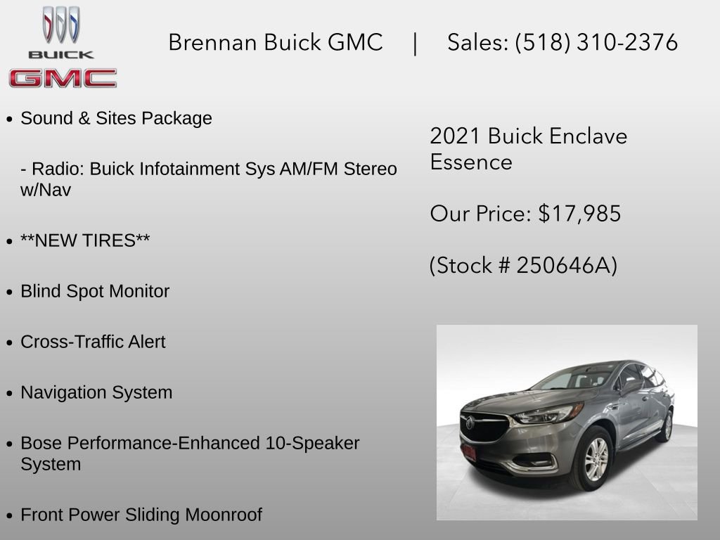 Certified 2021 Buick Enclave Essence w/ Sound and Sites Package AWD/4WD image 12