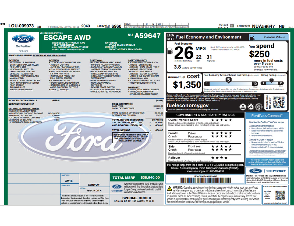 Used 2022 Ford Escape Titanium AWD/4WD image 2