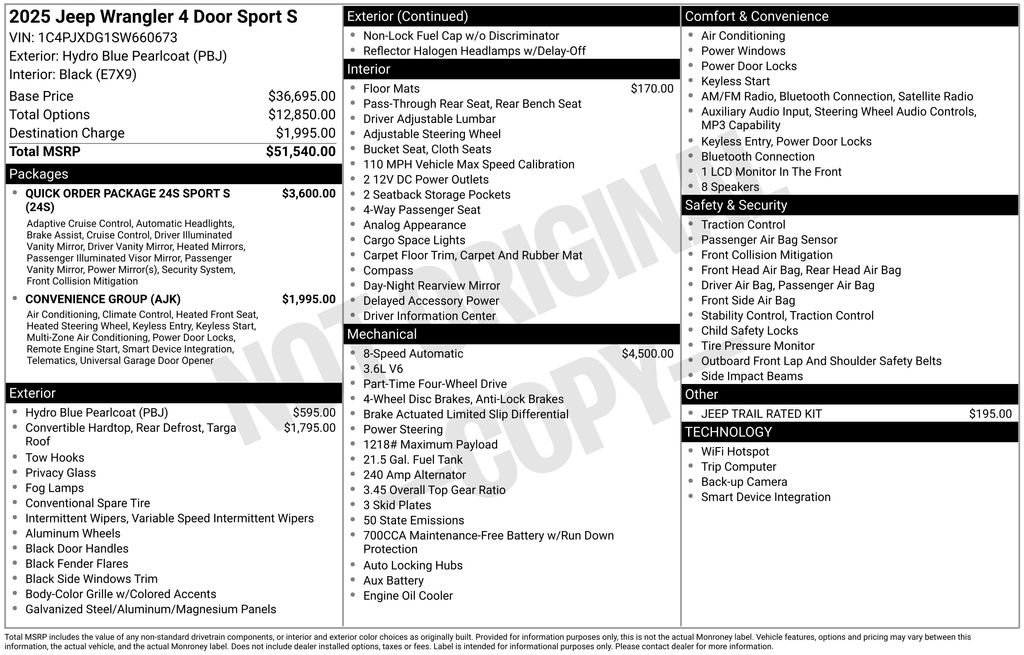 New 2025 Jeep Wrangler Sport S image 6