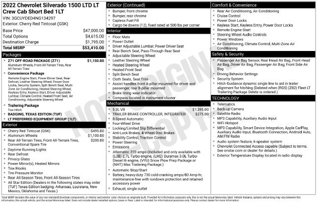 Used 2022 Chevrolet Silverado 1500 LT w/ Z71 Off-Road Package AWD/4WD image 30
