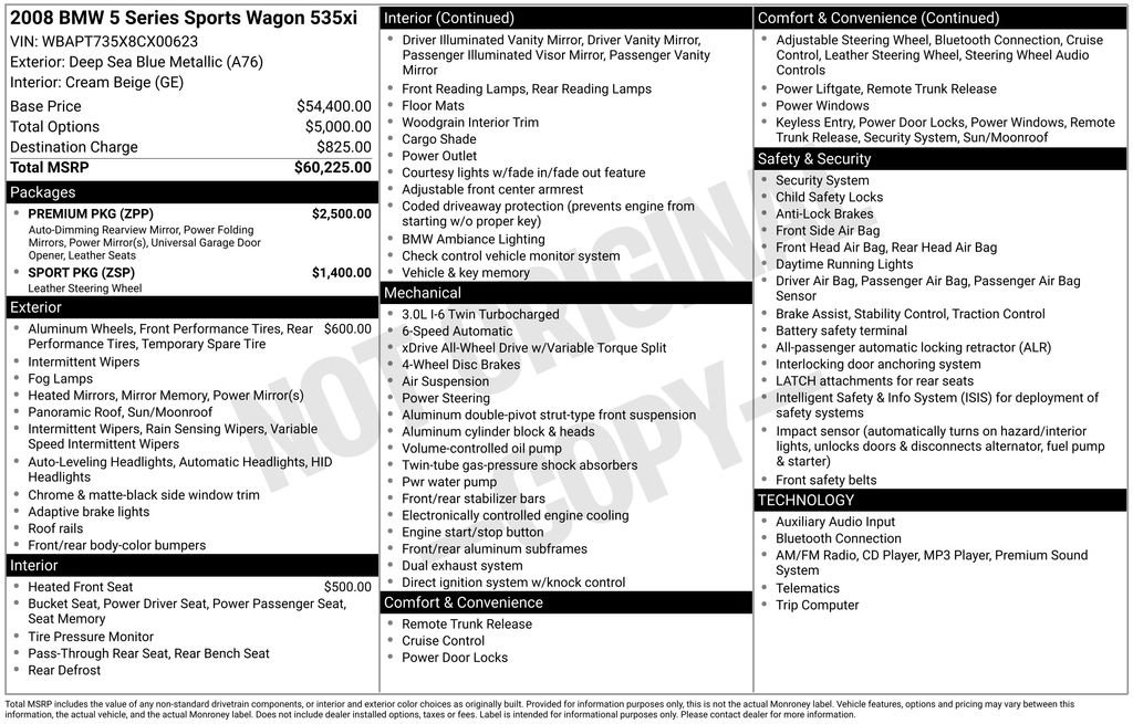 Used 2008 BMW 535xi Wagon image 9