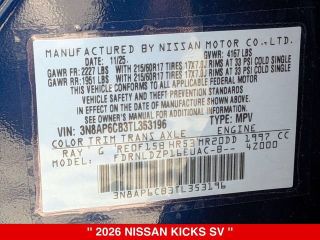 Used 2026 Nissan Kicks SV w/ SV Premium Package AWD/4WD image 39