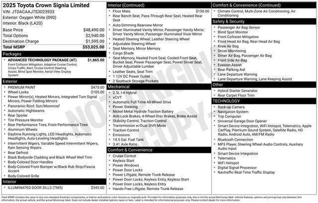 Certified 2025 Toyota Crown Signia w/ Advanced Technology Package AWD/4WD image 2