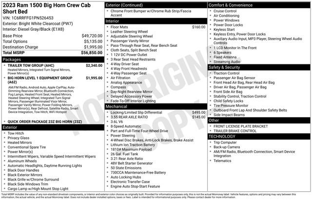 Used 2023 RAM 1500 Big Horn w/ Trailer Tow Group AWD/4WD image 15