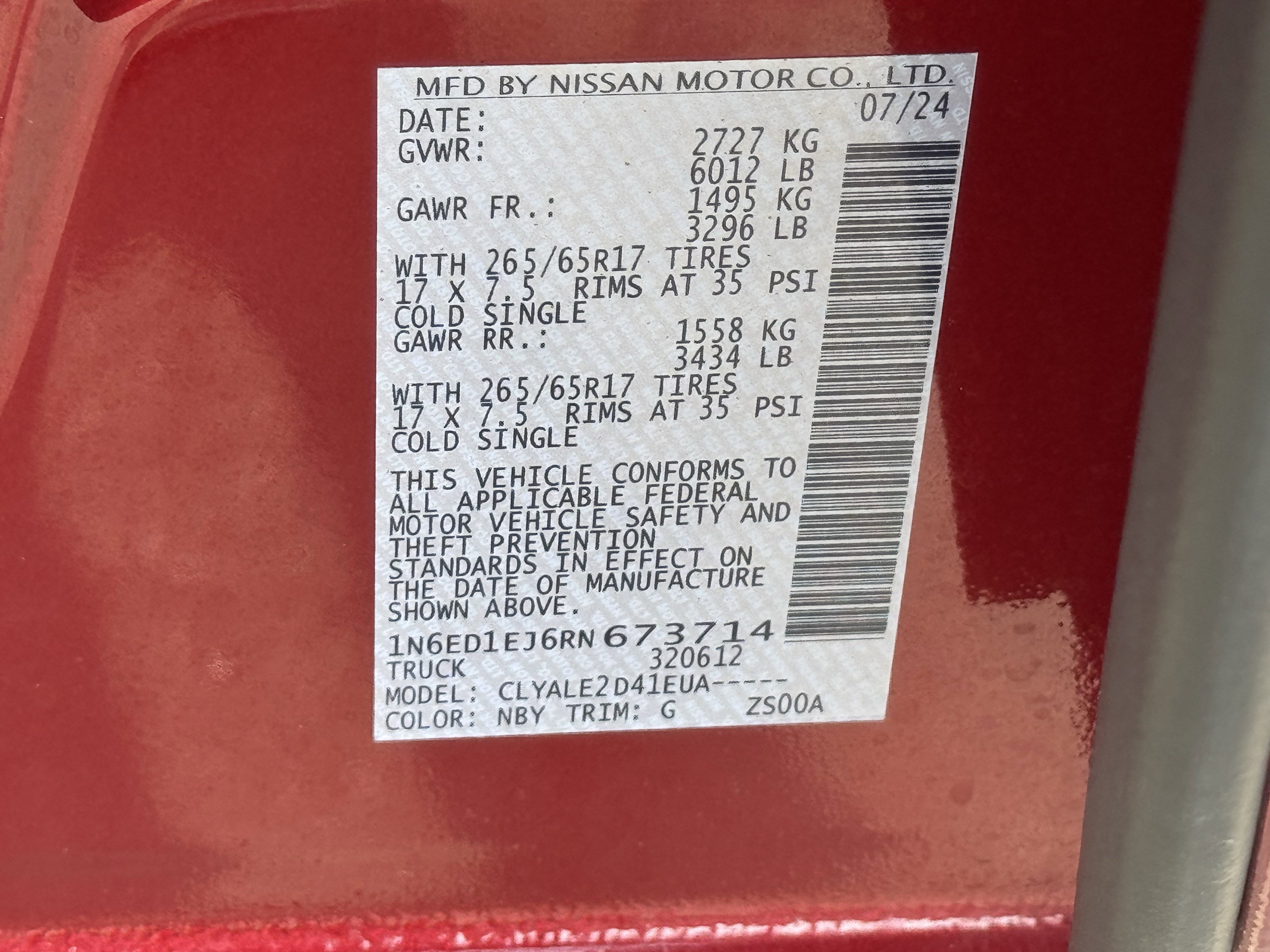 Used 2024 Nissan Frontier SL RWD image 33