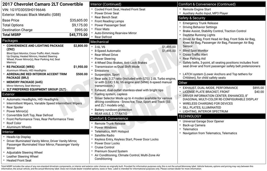 Used 2017 Chevrolet Camaro LT image 29