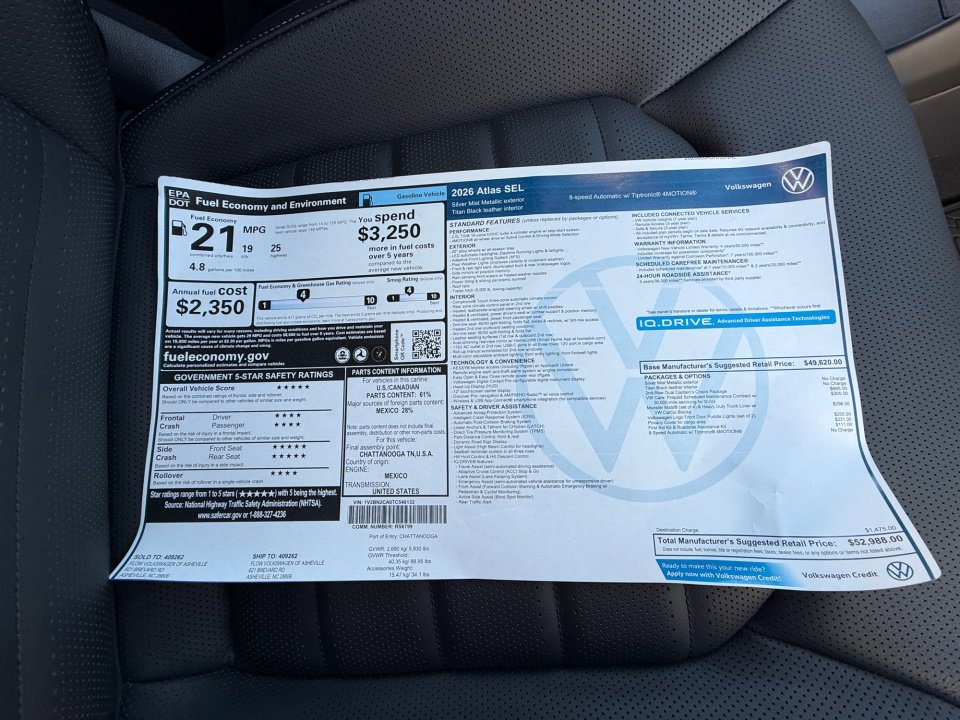 New 2026 Volkswagen Atlas SEL image 33