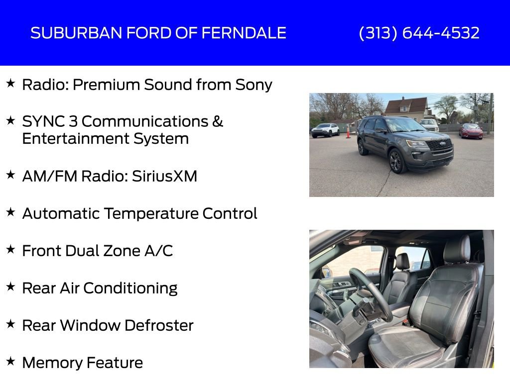 Used 2018 Ford Explorer Sport w/ Equipment Group 401A image 17