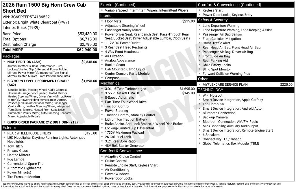 Used 2026 RAM 1500 Big Horn w/ Night Edition AWD/4WD image 37