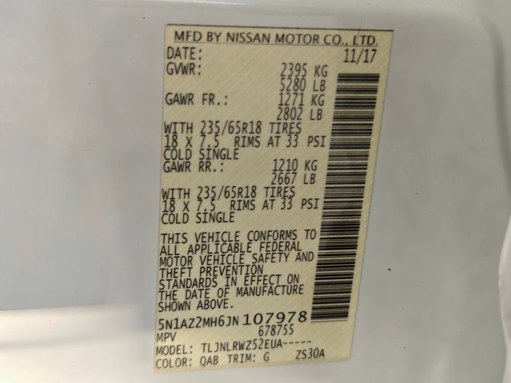 Used 2018 Nissan Murano SL w/ Cargo Package AWD/4WD image 61
