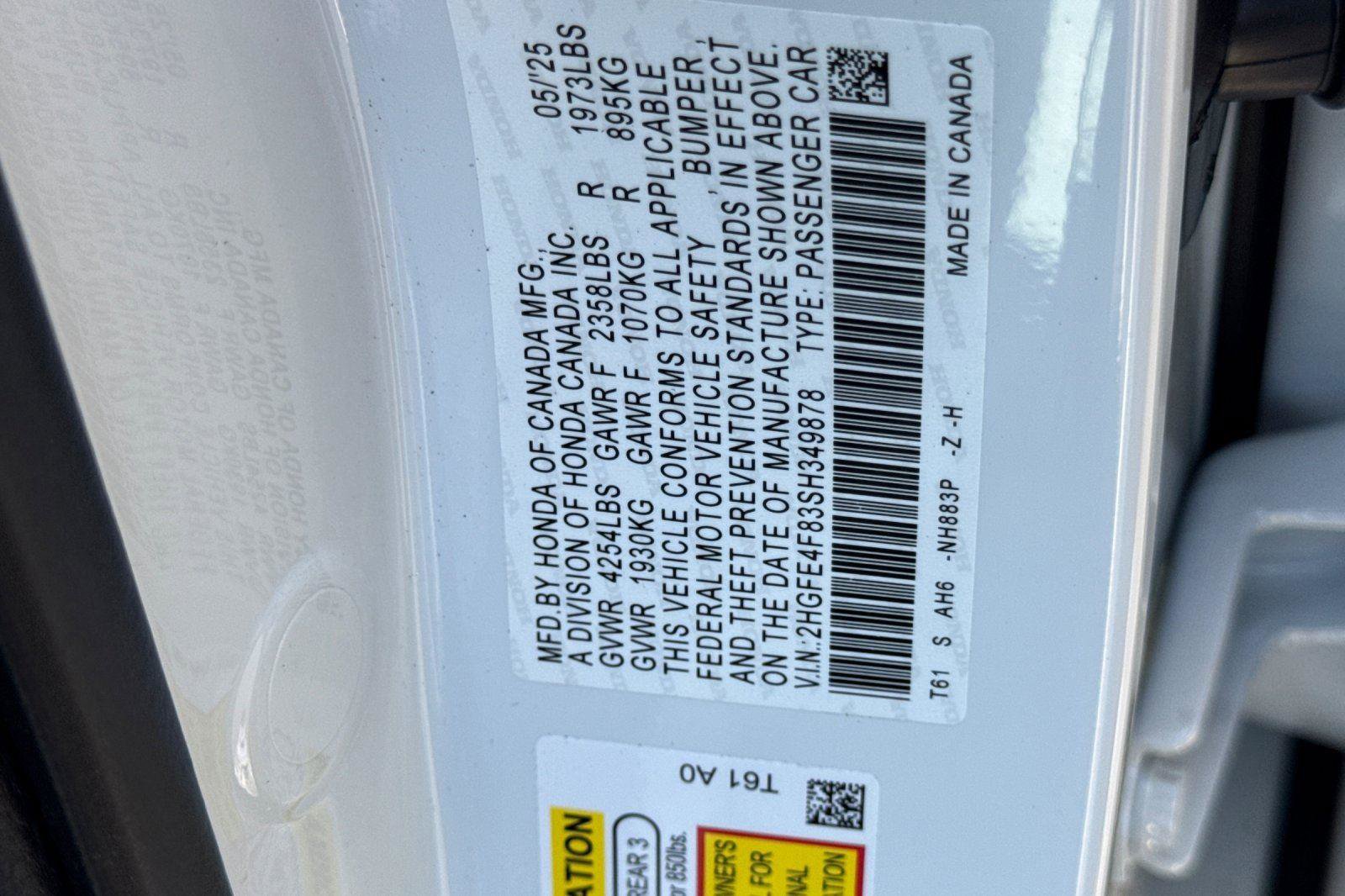 Certified 2025 Honda Civic Sport image 22