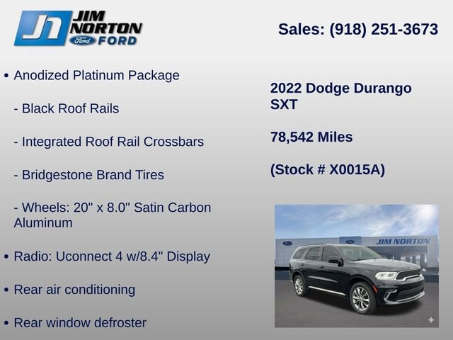 Used 2022 Dodge Durango SXT w/ Anodized Platinum Package AWD/4WD image 21