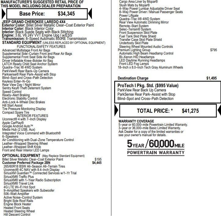 Used 2020 Jeep Grand Cherokee Laredo w/ Quick Order Package 2BN North image 2