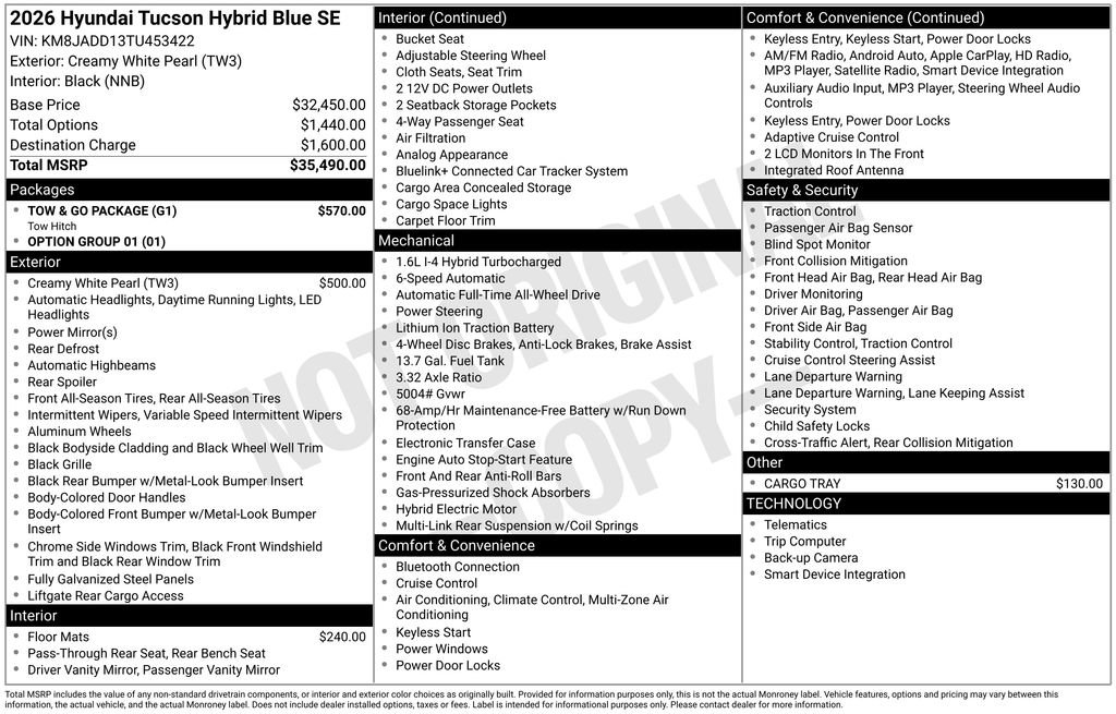 New 2026 Hyundai Tucson Blue SE w/ Tow & Go Package AWD/4WD image 6