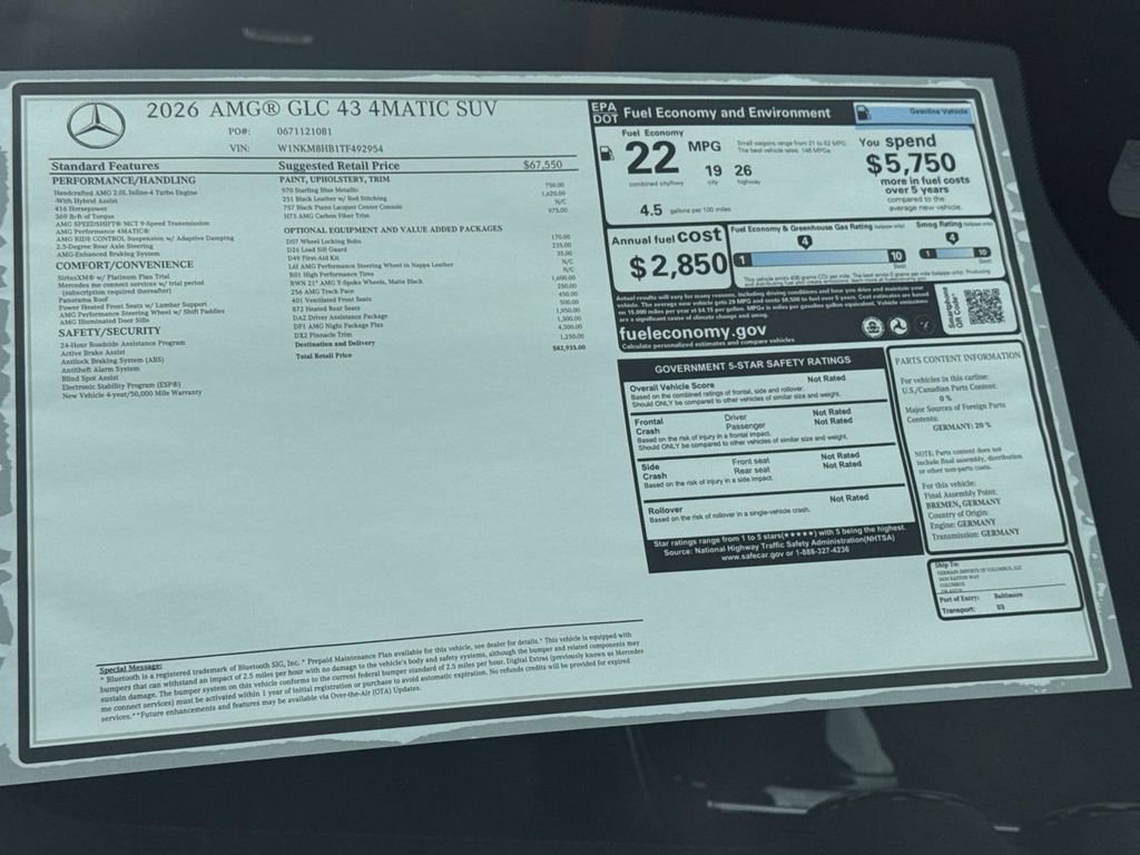 New 2026 Mercedes-Benz GLC 43 AMG GLC 43 AMGﾮ image 9