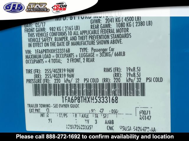 Used 2017 Ford Mustang EcoBoost w/ Wheel & Stripe Package image 16