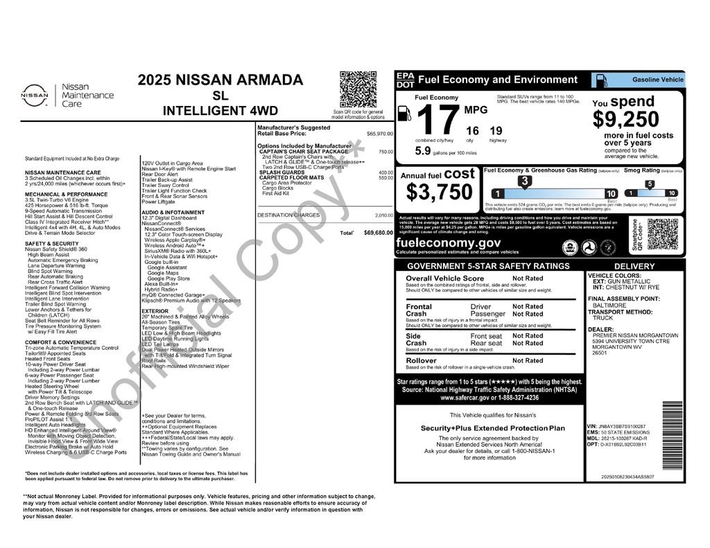 New 2025 Nissan Armada SL w/ Captain's Chari Seat Package image 6