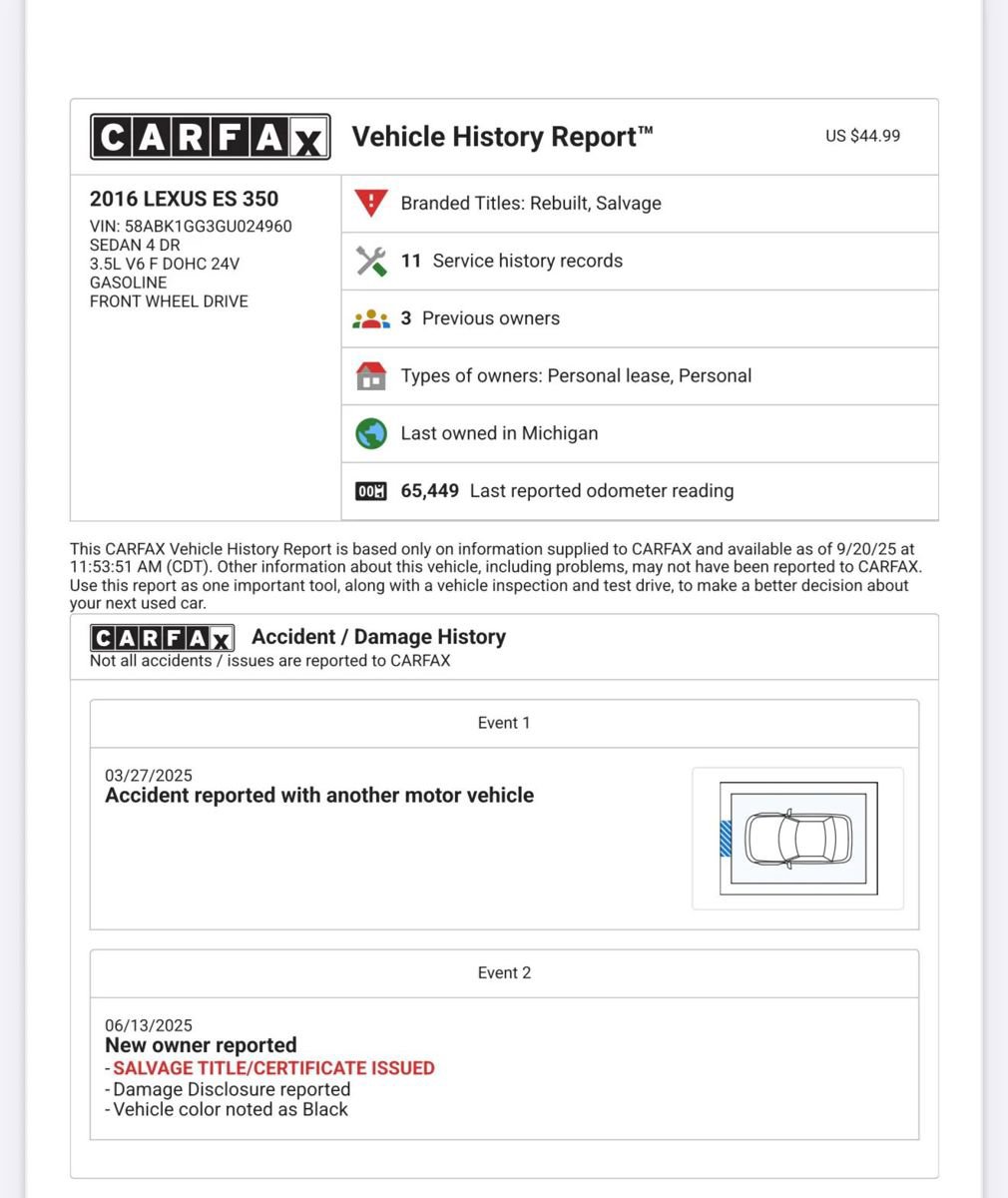 Used 2016 Lexus ES 350 image 57