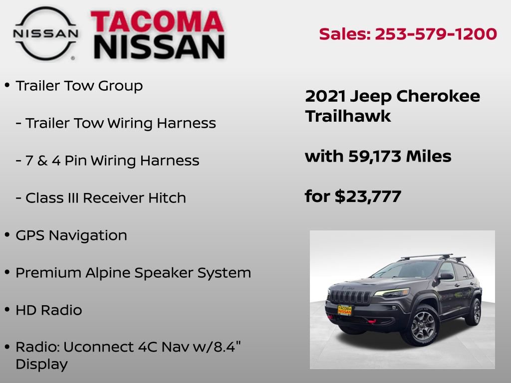 Used 2021 Jeep Cherokee Trailhawk w/ Sun, Sound & Nav Group AWD/4WD image 18