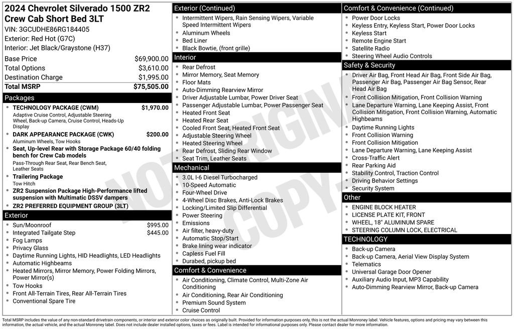 Used 2024 Chevrolet Silverado 1500 ZR2 w/ Technology Package AWD/4WD image 6