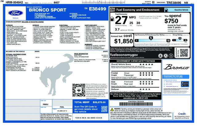 New 2026 Ford Bronco Sport Heritage w/ Convenience Package AWD/4WD image 4