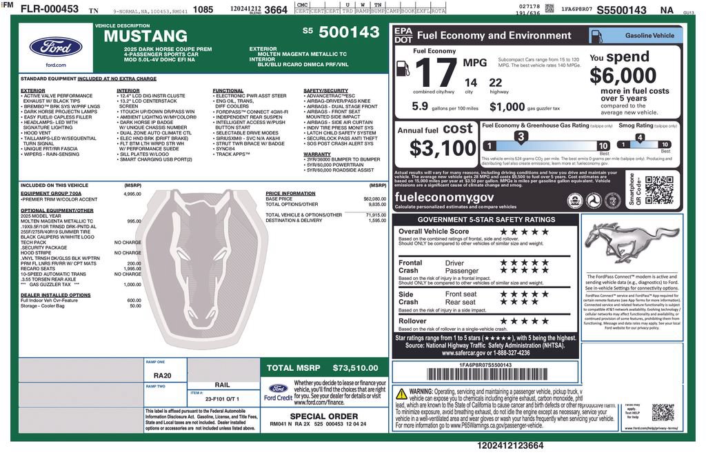 New 2025 Ford Mustang Dark Horse RWD image 50